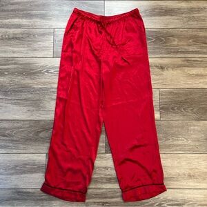 House Of Harlow 1960 Red Satin Pajama Bottoms